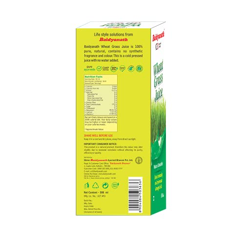 Image of Baidyanath Ayush Kwath - 60 Tablets & Baidyanath Wheatgrass Juice - Natural, Herbal Detoxifier - 500ml