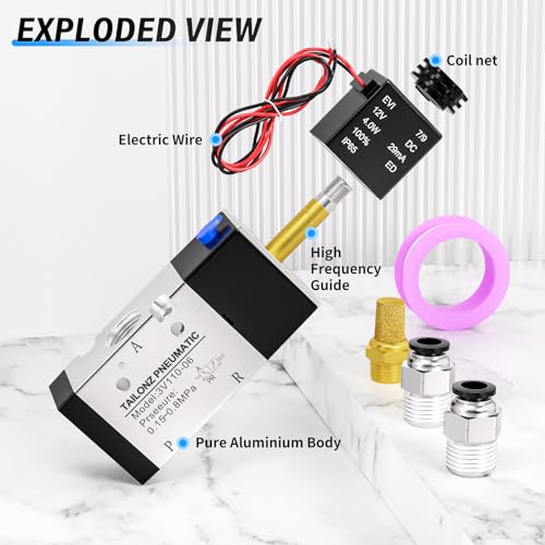 Image of TAILONZ 1 /4 inchNPT DC12V Solenoid Valve 2Position 3Way Outlet wire 3V210-08