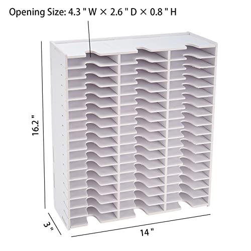 Sanfurney 51-Slot Cassette Tape Storage Rack Ink Pad Organizer Holder, Wall-Mounted #TOP2