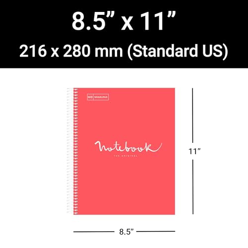 Carnet ligné MiquelRius Emotions grand format avec couverture rigide corail
