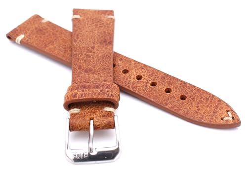 Bracelet montre 22mm Rios1931 Sagittarius en cuir marron fait main - 4