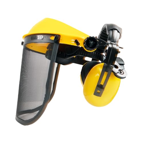 Casque Visière de protection grillagée avec casque anti-bruit - norme CE EN1731 - EN352