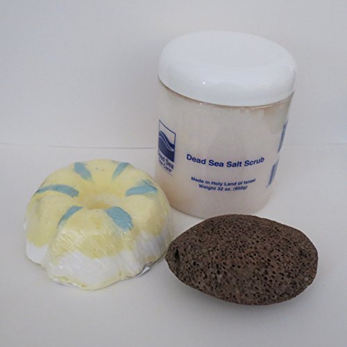 Bath Bombs: Lemmon Verbena 32 oz Serenity Dry Salt Scrub and Pumice Stone by Dead Sea Spa Care, Bubble Bath