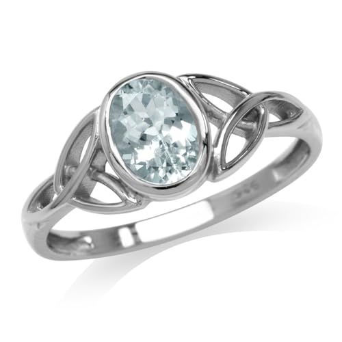 Silvershake 7x5MM Oval Shape Birthstone Gemstone White Gold Plate...