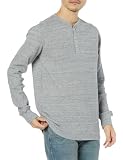 [Amazon Essentials] ヘンリーネック ワッフルニット シャツ レギュラーフィット 長袖 メンズ ヘザーライトグレー L