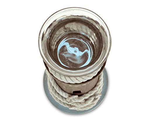 Cota Global Evian Hanging Wooden Tealight Candle Holder - Table Top Centerpiece Coastal Decor For Home, Beach House, Rustic Decorative Lantern With Boat Anchor - Handmade Color May Vary #TOP2