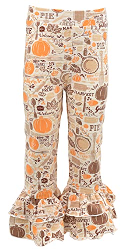 Image of Unique Baby 2 Piece Girls Double Ruffle Leggings and Short Sleeve Shirt Clothes Set Kid and Toddler Girl Outfit