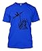 Statue Of Liberty Holding Assault Rifle Men's T-shirt (2XL, ROYAL BLUE)
