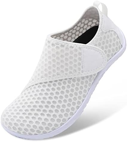 Lisdwde Water Shoes Men Women Beach Swim Shoes Quick-Dry Aqua Socks Pool Shoes for Surf Yoga Water Aerobics Dot White 13-14 Women/11-12 Men