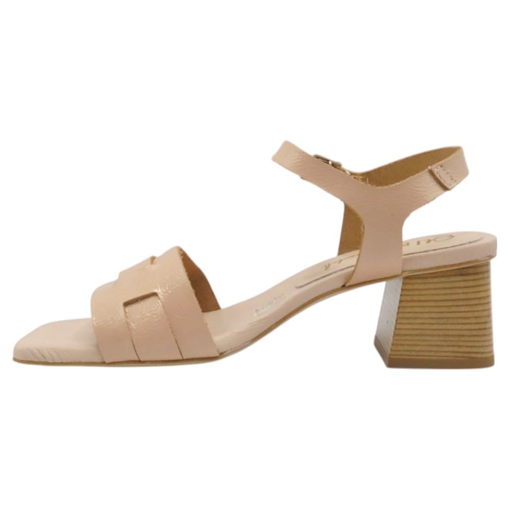 Oh! My Sandals - 5360 Sandalia de Vestir para Mujer con Tacón Medio Ancho de 5 cm, Piel Grabada y Cierre de Hebilla – Elegante y Cómoda para: Mujer