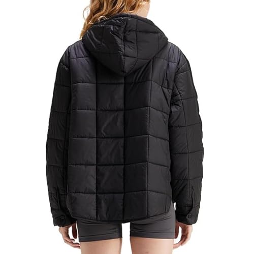 Women's Puffer Pullover Jacket Lightweight Quilted Light Winter Jackets for Women Dolman Hoodies Padded Coat Tops3