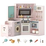 Kit culinaire complet pour enfants : Notre cuisine d'angle est livré avec une collection complète d'accessoires, allant de la casserole et poêle aux aliments jouets, ustensiles et épices. Ce coffret complet est conçu pour les petits chefs à partir de 3 ans, idéal comme cadeau pour des heures de jeu imaginatif.