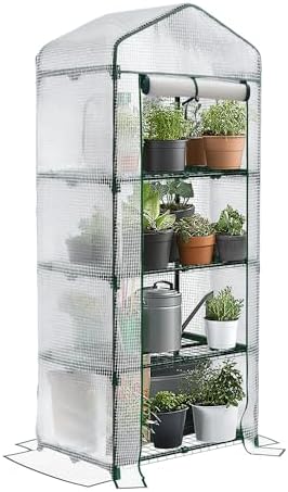VOUNOT Serre de Jardin PE avec Étagères 4 Niveaux – vue 2