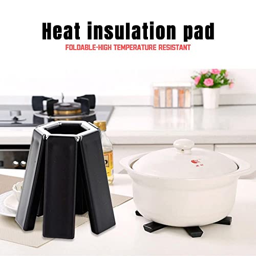 4PCS 2023 New Creative Folding Heat Insulation Pad, Non-Slip Heat-Insulating Placemat, Folding Heat Insulation Pad, Folding Design Expandable Trivets Hot Pot Pans Holders for Kitchen Insulation Mat