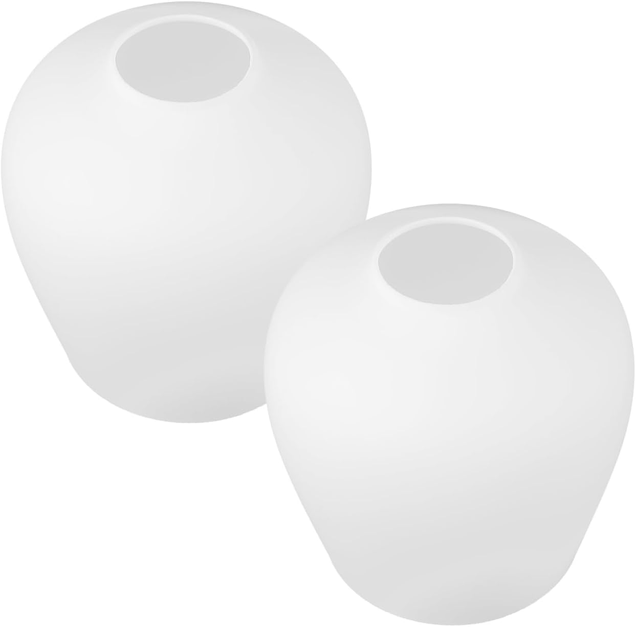 2pcs Oval Frosted Glass Lamp Shade Matte White Replacement Shade for Pendant Light Fixtures Decorative Cover for Chandeliers and Light Fixtures