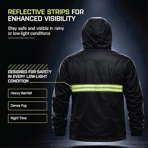 Image of Robustt Oxford Rain Suit For Men And Women | Rain Jacket And Pants Set With Carry Bag | Reflective Strips For Night Safety | Adjustable Hood, Waterproof Bike Rain Coat For Men