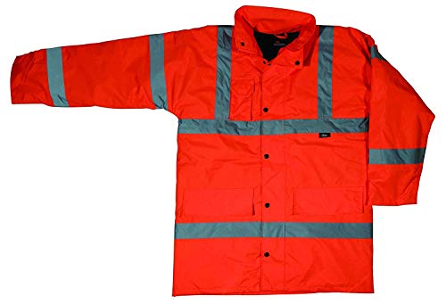 Veste de signalisation Vizwell orange S pour éviter les risques de chantier