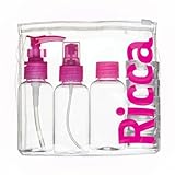 Ricca, Kit para Viagem com Tampas, Transparente/Rosa