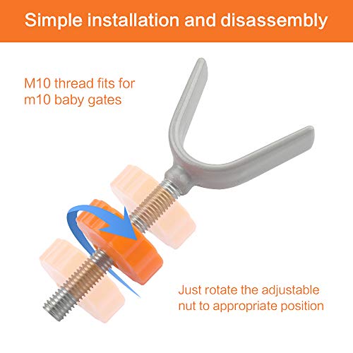 Druckschrauben Kindergitter,4pcs Y-Spindel Treppenschutzgitter Schrauben Ersatzschraube Treppengitter Druckschrauben Babygitter Schrauben Kit für Treppengitter（M10）