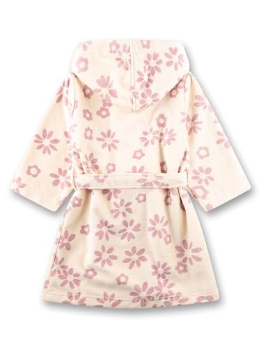Sanetta Mädchen-Bademantel beige Blumen | Hochwertiger und kuscheliger Bademantel aus Frottee für Mädchen.