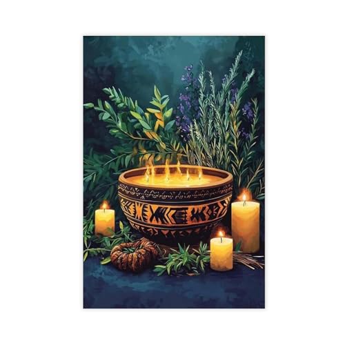 QOTOPGPG Impression sur toile représentant un bol de la Jamaïque Obeah - Décoration pour chambre à coucher, bureau, chambre - Cadeau - 20 x 30 cm