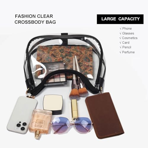 Clear Shoulder Bag for Women – Stadium-Approved Cute Hobo Tote, Crossbody Handbag & Mini Clutch Purse4