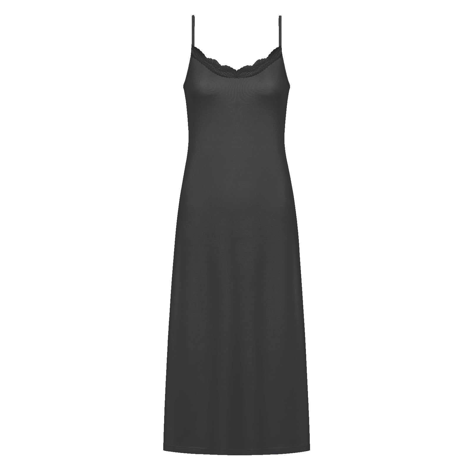 BestSale247 Sous-robe sexy pour femme avec dentelle – en tissu de bambou doux, avec bretelles réglables, sous-vêtement de nuit