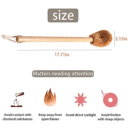 Toilet Brush, Natural Coconut Fibre Brush Head And Rubber Wood Handle, Great For Bathroom #TOP5