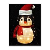 Zusammenklappbarer LED-Pinguin für den Außenbereich, batteriebetrieben, 60 x 54 x 36 cm, ideal für Dekoration im Freien und Veranstaltungen im Freien.