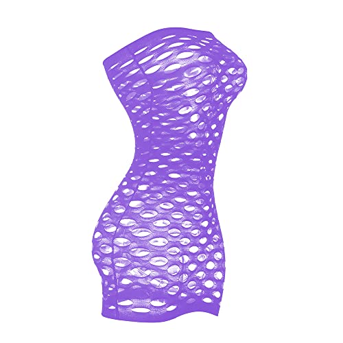 Vorifun Sexy Womens Strapless Fishnet Lingerie Sleepwear Mini Dress Tube Chemise Bodysuit One Size thumb #1