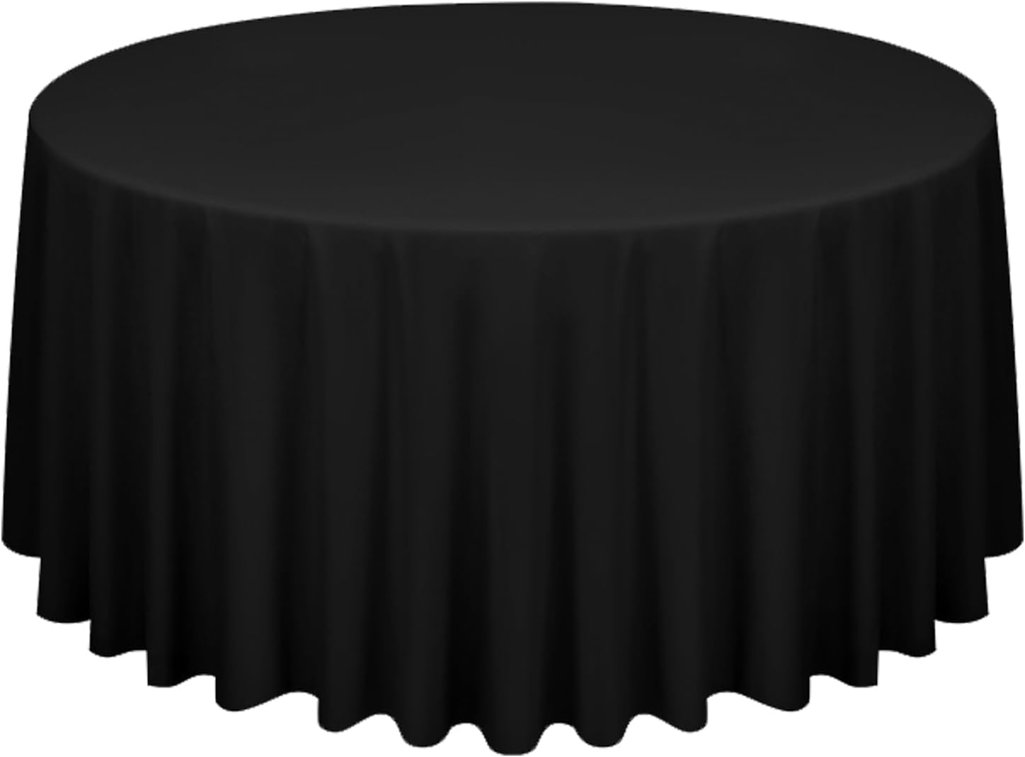 Nappe ronde noire pour mariage et banquet grand format 300cm en textile infroissable