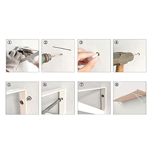 HJW Praktische Opbergrek 10 Stks Zwarte Driehoek Drijvende Plank Beugel Stand, Metalen Muur Mount Opslag Rack Lade voor Woonkamer Slaapkamer Badkamer Keuken 1Huiyang-01020,300 Mm - Image 8