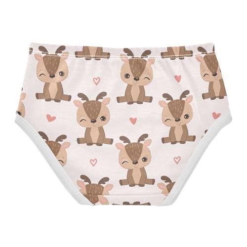 Wusikd Cute Little Reindeer Girls Underwears Cotton Heart Girls Briefs Soft Toddler Underwear 2T Multi2