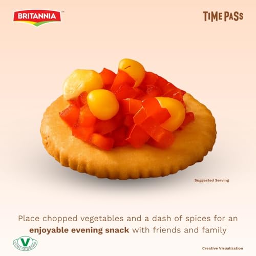 Britannia Time Pass Classic Salted Biscuits | Family Pack- 312 GM(11 oz)- 8 * 39gm | Light & Crispy Snack Perfect Tea-Time Treat - image 3