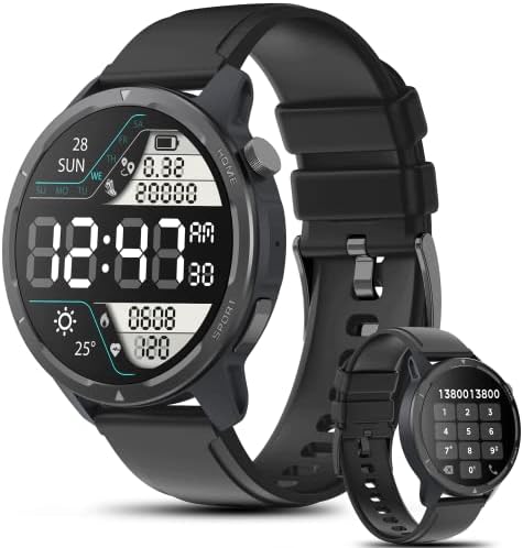 Vapaito Smart Watch for Men Women(Make/Answer Calls),IP68 Waterproof Fitness Tracker with Pedometer,Message Notification,Music Player,Health Monitor,Compatible with iOS Android Phones.