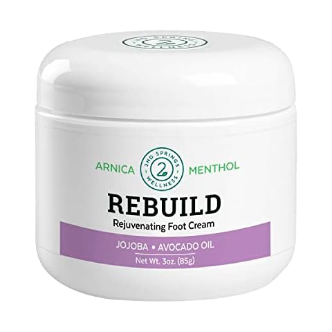 REBUILD - Fast-Acting Rejuvenating Skinceutical Foot Relief Cream, 3 Oz All Natural Repair Cream for Dry Cracked Feet & Heels with Arnica, Vitamins B5 & E, Aloe Vera & Shea Butter Cover
