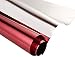 Reflective Window Privacy Film Adhesive One Way Mirror Window Tint Heat Control, Anti UV Day Time Privacy Protection Glass Film for Home and Office, 60Inch x 17.7Inch, Red Silver