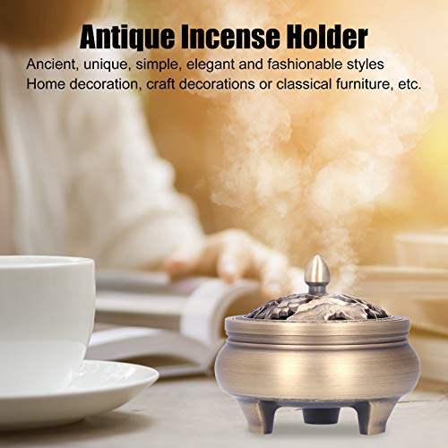 Antique Incense Burner Holder Brass With Lid 3‑Legged Buddha Ornament Home Decoration #TOP3