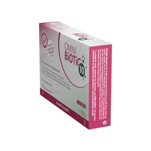 OMNi BiOTiC 10 | 10 Portionen (50g) | 10 Bakterienstämme | 10 Mrd. Keime pro Tagesdosis | Pulver | Mit Inulin | Vegan | Glutenfrei | Lactosefrei | Zur täglichen Anwendung