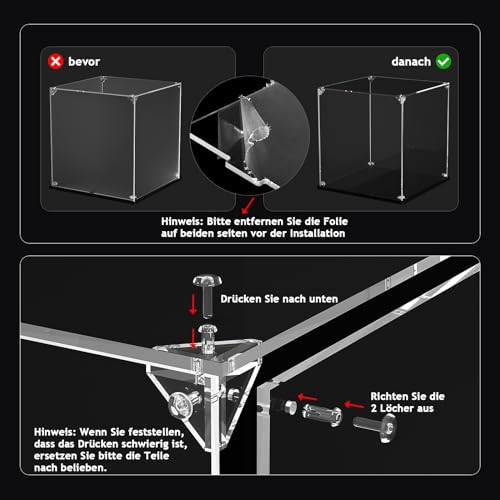 DOFOPO Acryl Vitrine Schaukasten für Actionfiguren Spielzeug Staubdichte Transparenter Display Box für Modellauto Sammlerstücke 25 x 25 x 40 cm