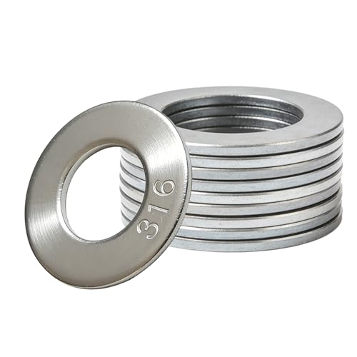 3/4" 316 Stainless Steel Flat Washers – Marine-Grade, High-Corrosion Resistance – for Heavy-Duty Outdoor, Marine & Industrial Screw Bolt Car Use 10-Pack