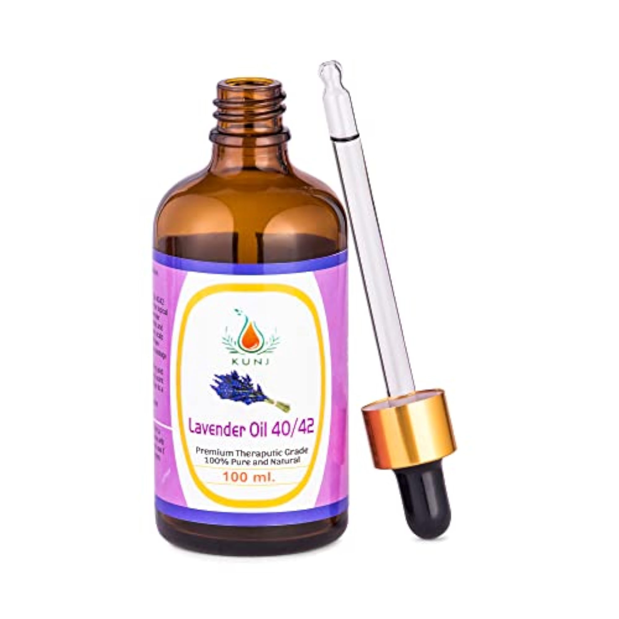 KUNJ Lavender Essential Oil, 100ml, Pure & Natural
