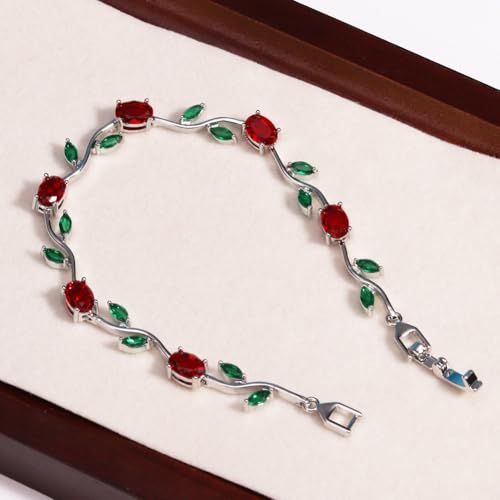 Image of Shining Diva Fashion Tulip Bracelet for Women, Floral Crystal, Anti Tarnish Jewellery Stylish Bracelet Gifts for Girls