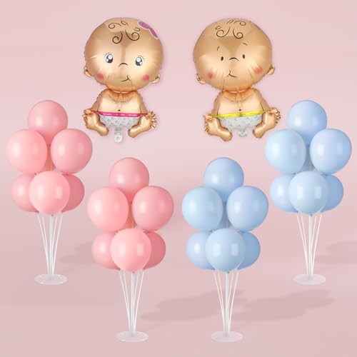 Hoemwarm JOLAUVFJ8675 18` Baby Gender Reveal Foil Balloons 4 Set, Boy Or Girl Gender Reveal Balloons Party Decorations Pink And Blue Balloons thumb #4
