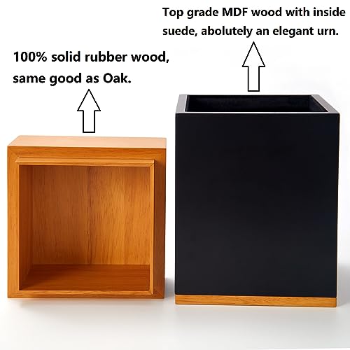 Image of Wood Cremation Urns for Human Ashes Adult Male or Female | Funeral Memorial Urns with Velvet Bag,Wooden Urns Box and Casket for Men Women,Burial Urn for Adults Up to 250 IBS
