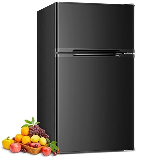Image of COWSAR 3.2 Cu.Ft Fridge with Freezer, Compact Refrigerator with 2 Doors for Bedroom /Dorm /Office /Apartment /Commercial, Adjustable Thermostat, Energy-efficient, Low Noise