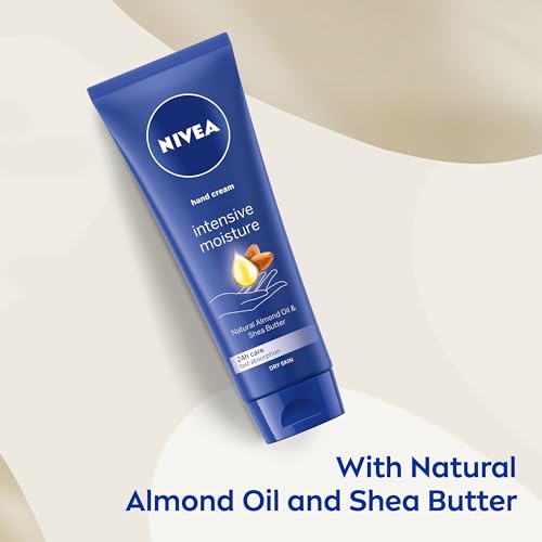 NIVEA Intensive Moisture Hand Cream (100ml), Nourishing Hand Cream with Almond Oil and Shea Butter, Daily Intensive Moisturising Hand Lotion for Dry Hands