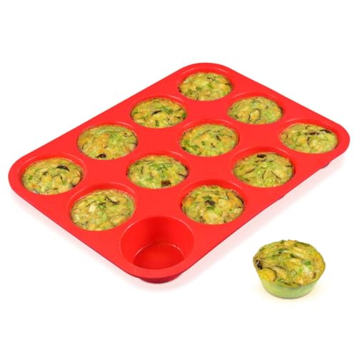 Comparison: Best Silicone Muffin Cups 4 12 Cups Silicone Muffin Pan - Nonstick Cupcake Pan 1 Pack Regular Size Silicone Mold for Baking