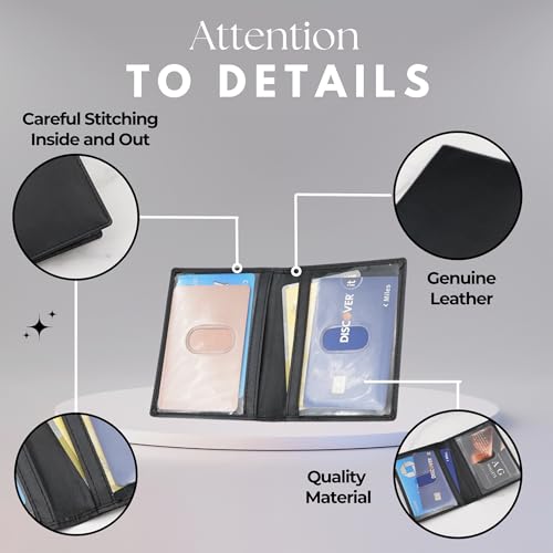 ag wallets 2 ID Leather Bifold License Holder (Black)4