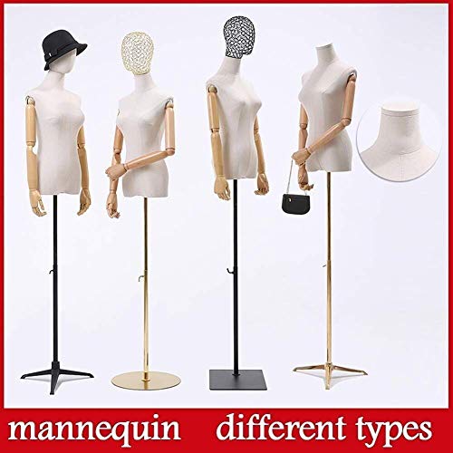 Tailors Dummy Mannequin Mannequin Dressmakers Torso Female Tailors Dummy Display Bust for Fashion Clothing with Head Square Base Model